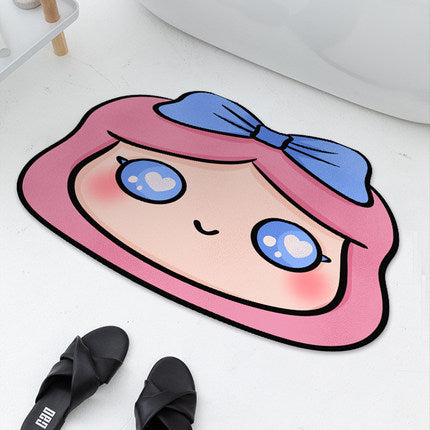 Bathroom diatom mud absorbent quick-drying floor mat bathroom door mat household toilet door carpet cushion non-slip foot mat