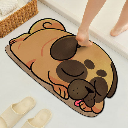 cute sleeping dog rug